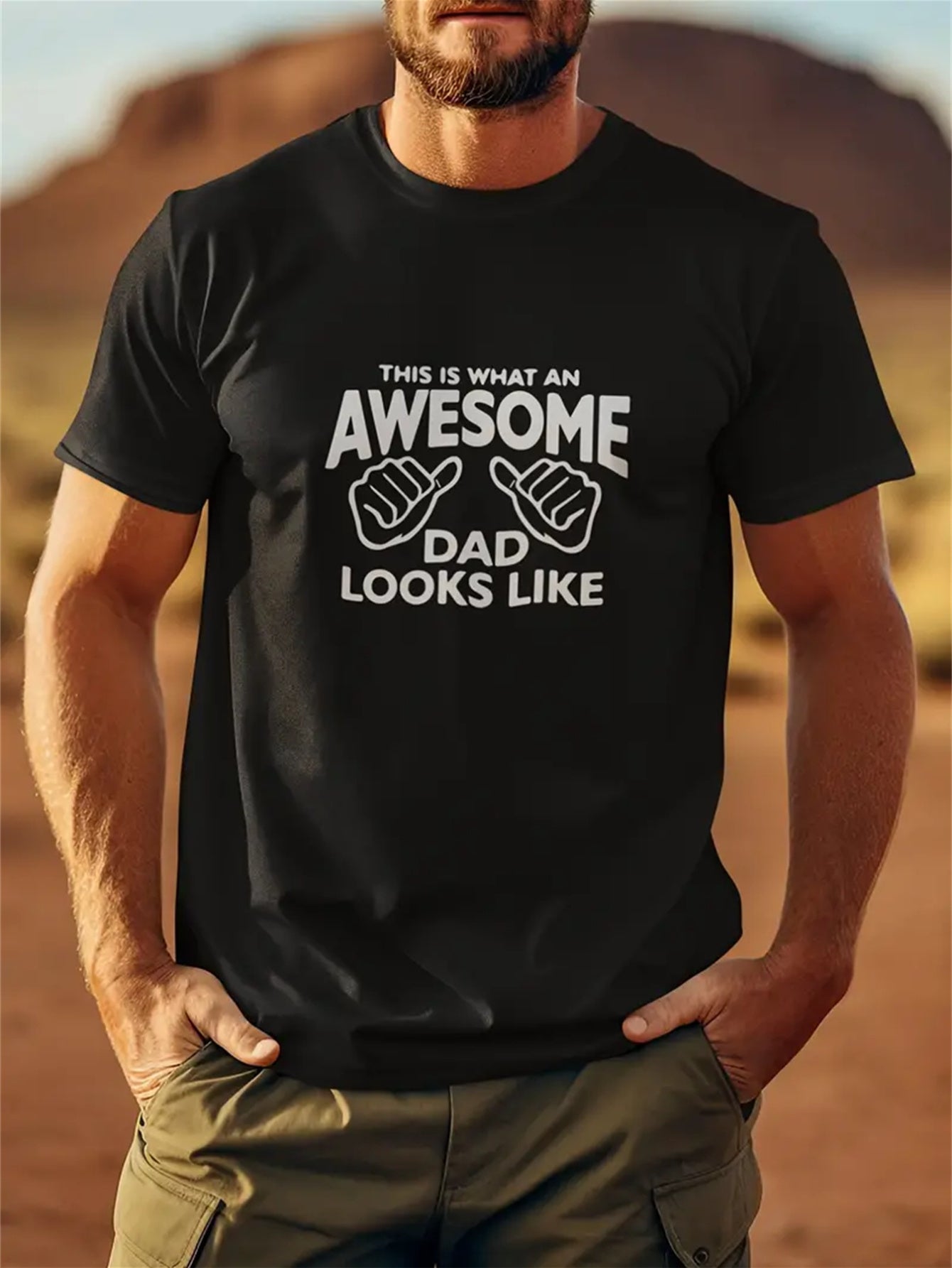 Men's Creative Tops, Casual Short Sleeved Round Neck T-shirts, Summer Outdoor Men's Clothing