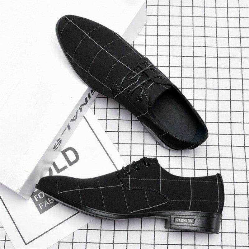 Men's Dress Shoes - Leather, Breathable, Casual Business Canvas Formal Shoes