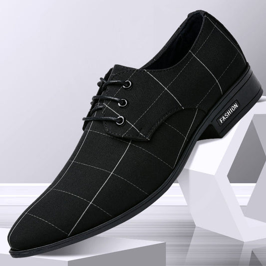 Men's Dress Shoes - Leather, Breathable, Casual Business Canvas Formal Shoes