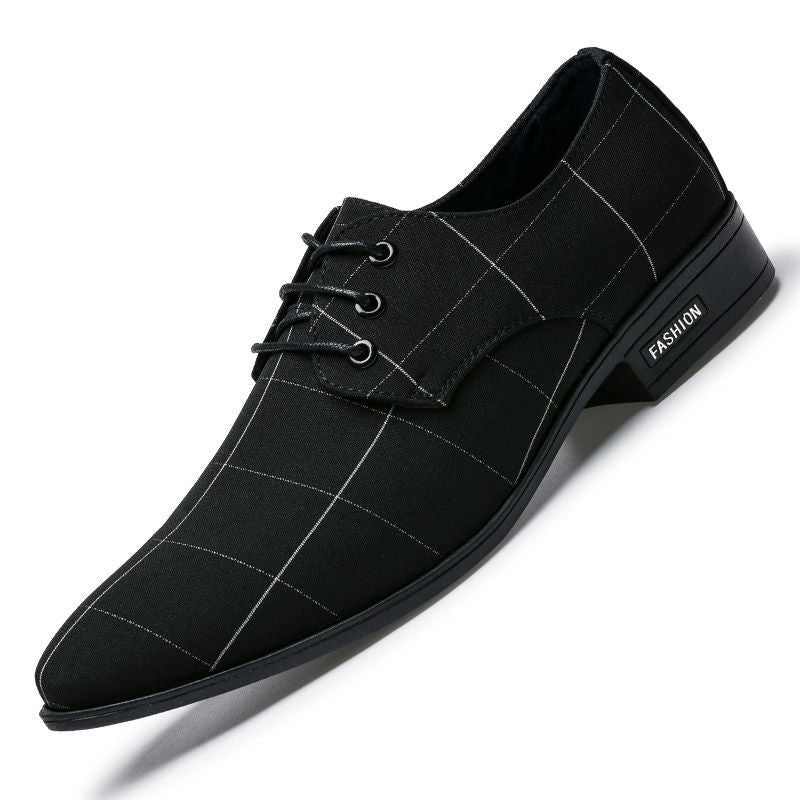 Men's Dress Shoes - Leather, Breathable, Casual Business Canvas Formal Shoes