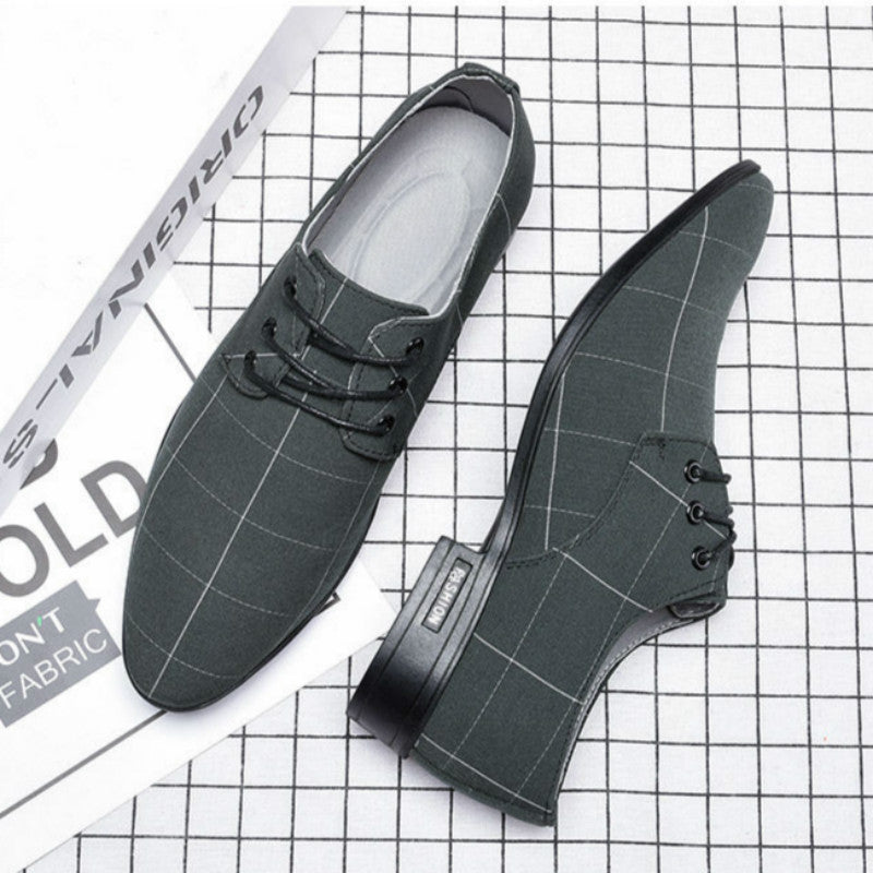 Men's Dress Shoes - Leather, Breathable, Casual Business Canvas Formal Shoes