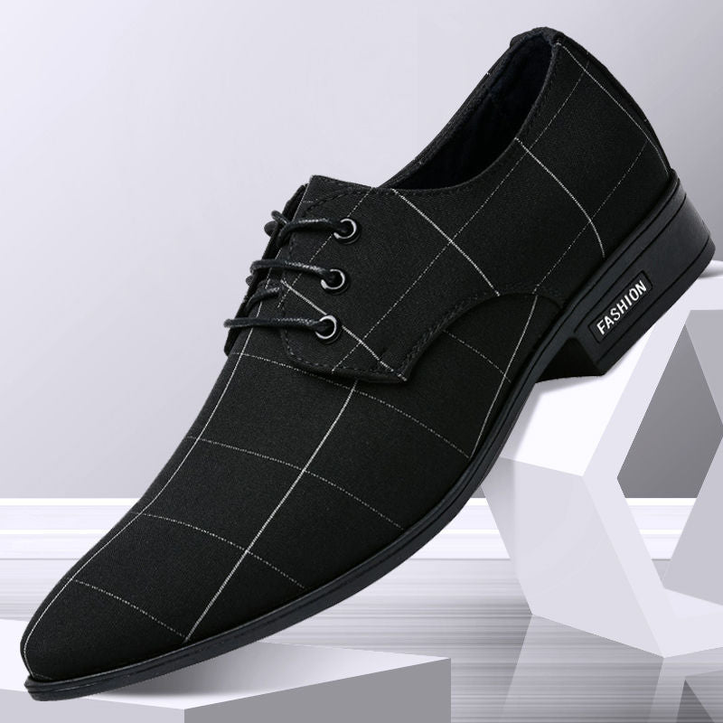 Men's Dress Shoes - Leather, Breathable, Casual Business Canvas Formal Shoes