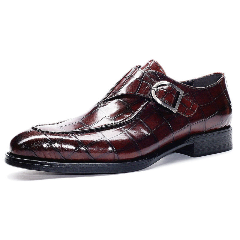 Men's Designer Formal Leather Loafers - Classic Pattern Business Flat Shoes, Perfect Valentine’s Gift