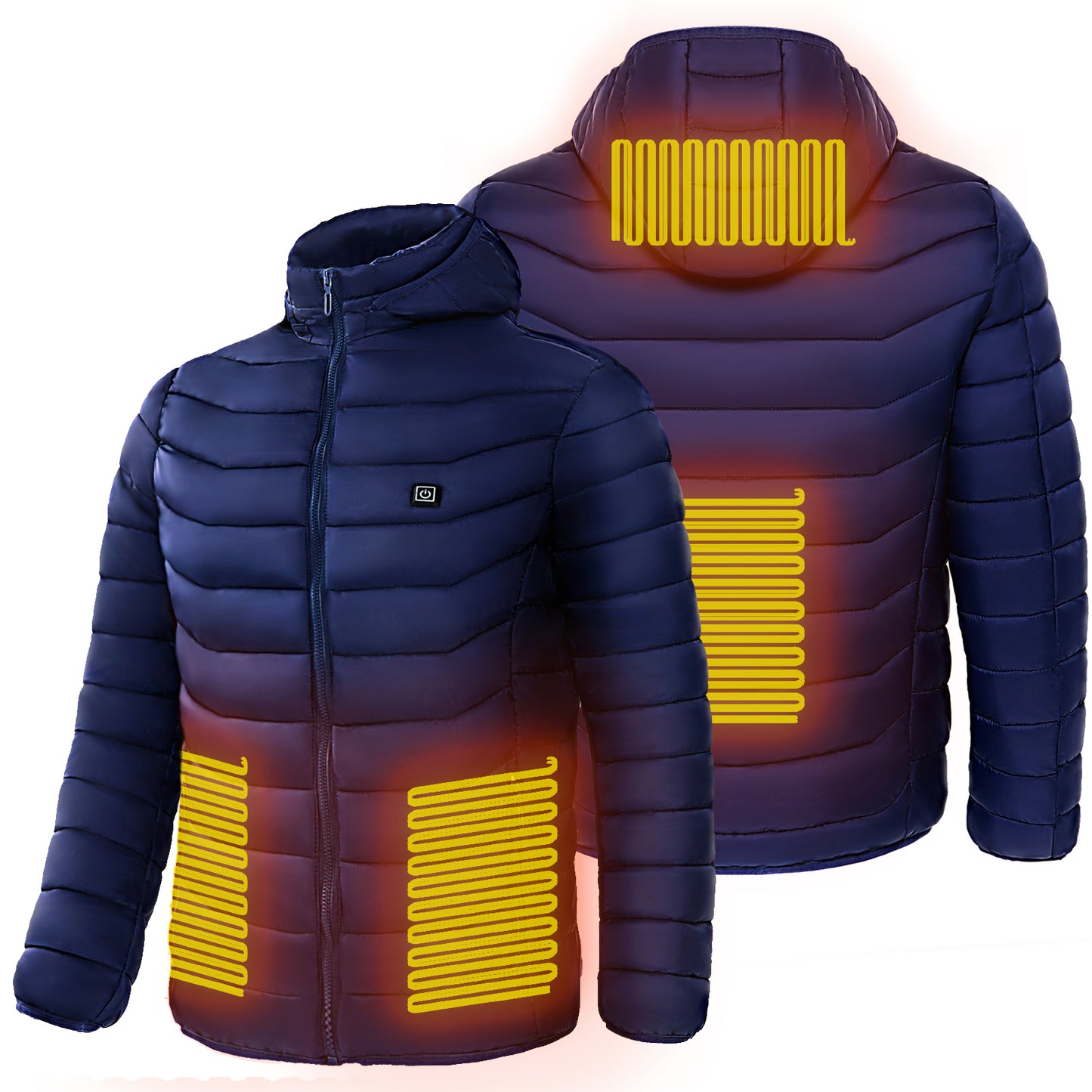 Men Heated Puffer Electric Insulated Hood Windbreaker Jacket