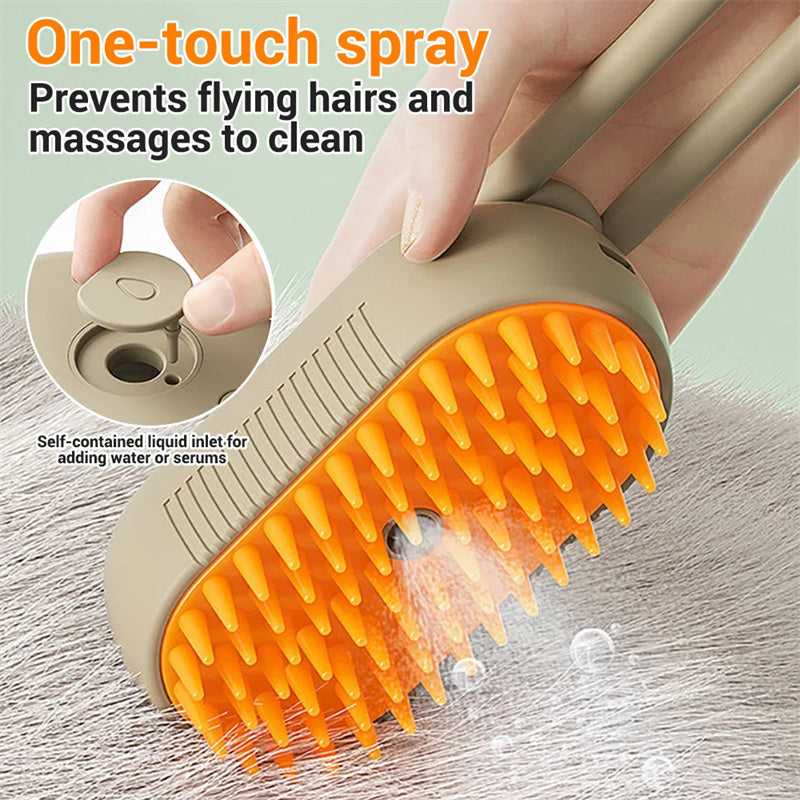 Cat Steam Brush Steamy Dog Brush 3 In 1 Electric Spray Hair Removal Comb Brush For Pets