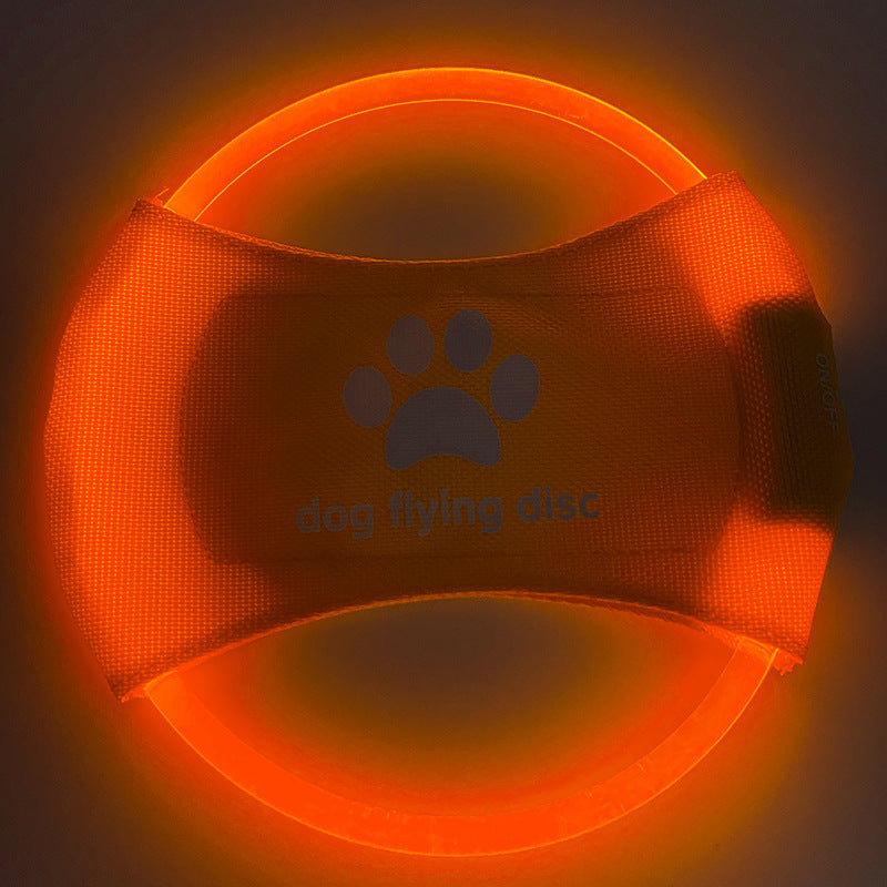 Dog flying discs light glowing LED luminous training interactive toy/game for pets