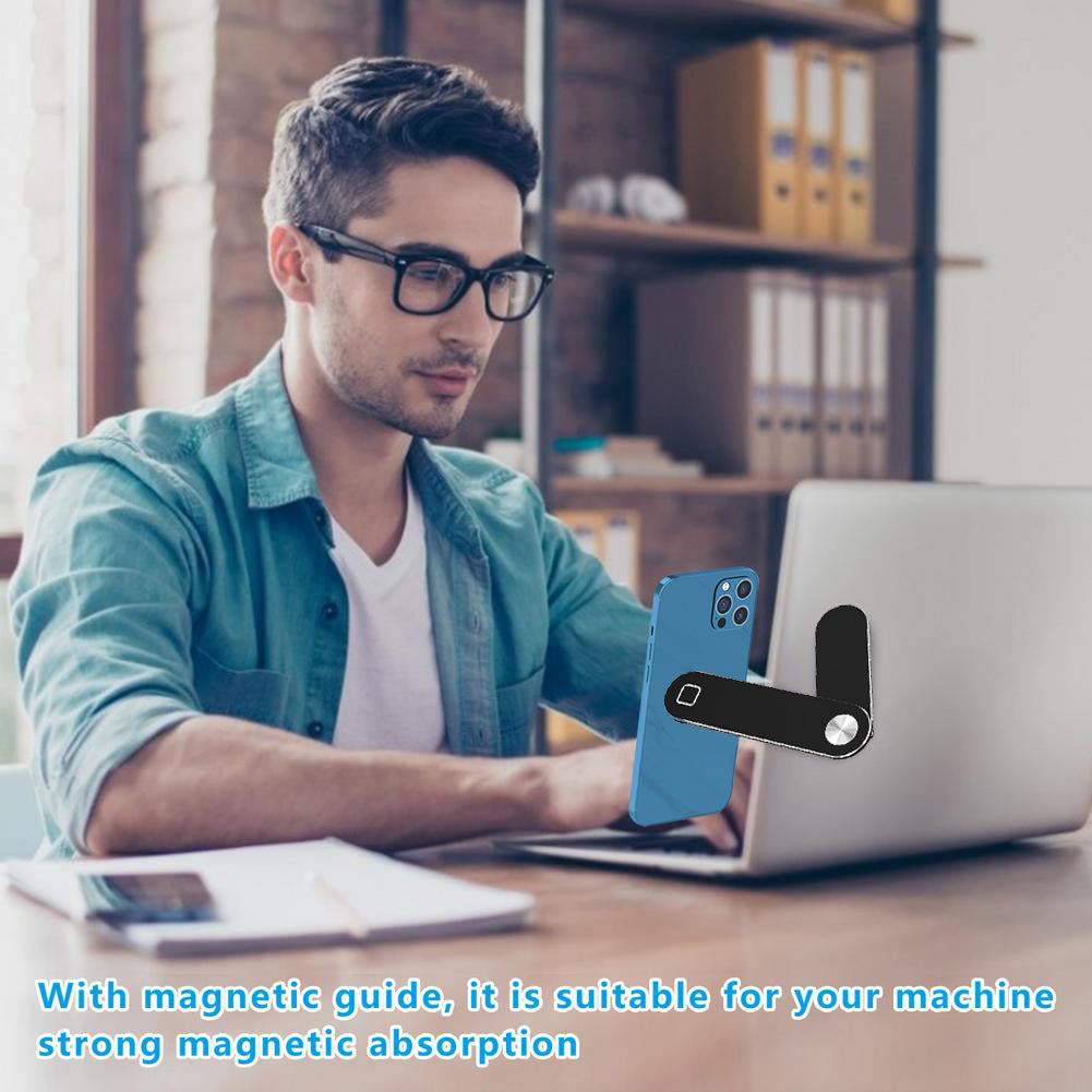 Laptop Phone Holder, Adjustable Laptop Side Mount Clip, Magnetic Laptop Monitor Mount