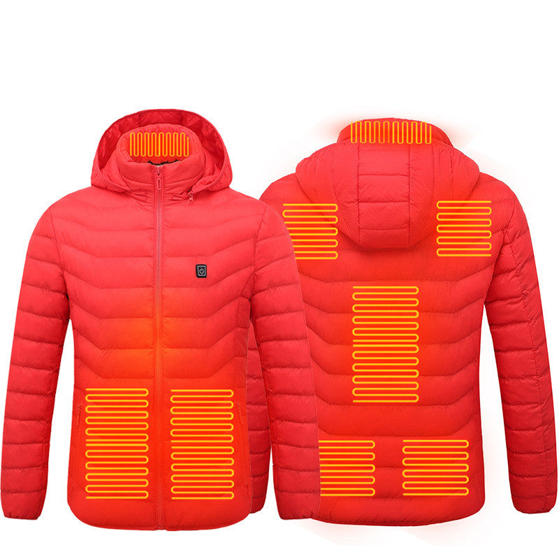 Men Heated Puffer Electric Insulated Hood Windbreaker Jacket