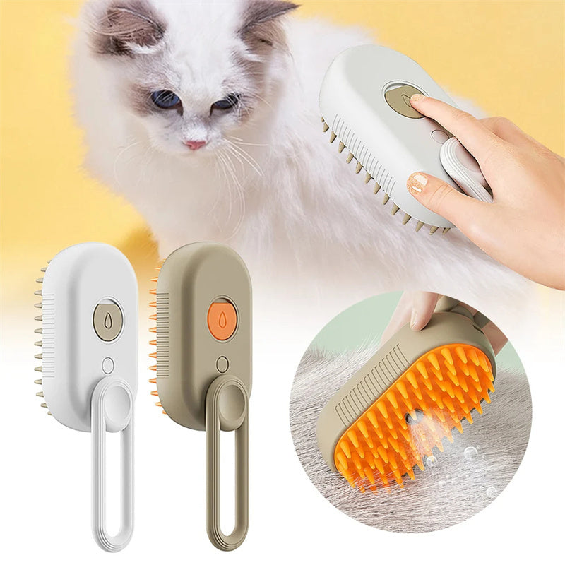 Cat Steam Brush Steamy Dog Brush 3 In 1 Electric Spray Hair Removal Comb Brush For Pets