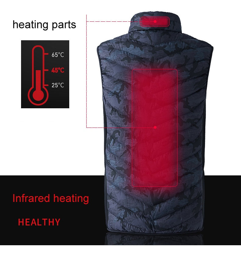 Loc limb men's camouflage heated USB Sleeveless Vest