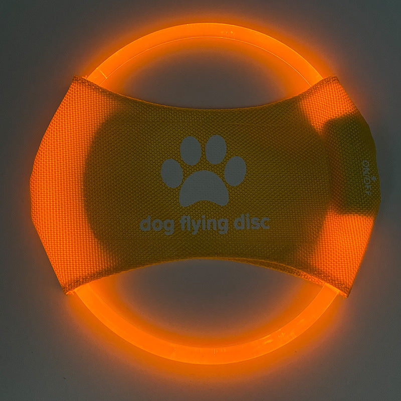 Dog flying discs light glowing LED luminous training interactive toy/game for pets