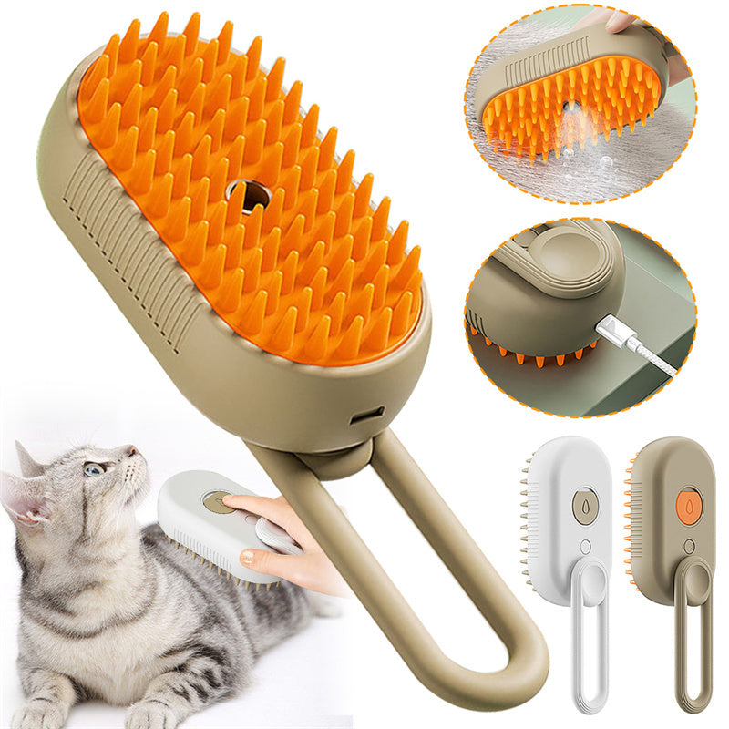 Cat Steam Brush Steamy Dog Brush 3 In 1 Electric Spray Hair Removal Comb Brush For Pets