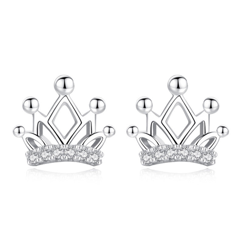 Women's Graceful And Fashionable Crown Bead Ear Studs