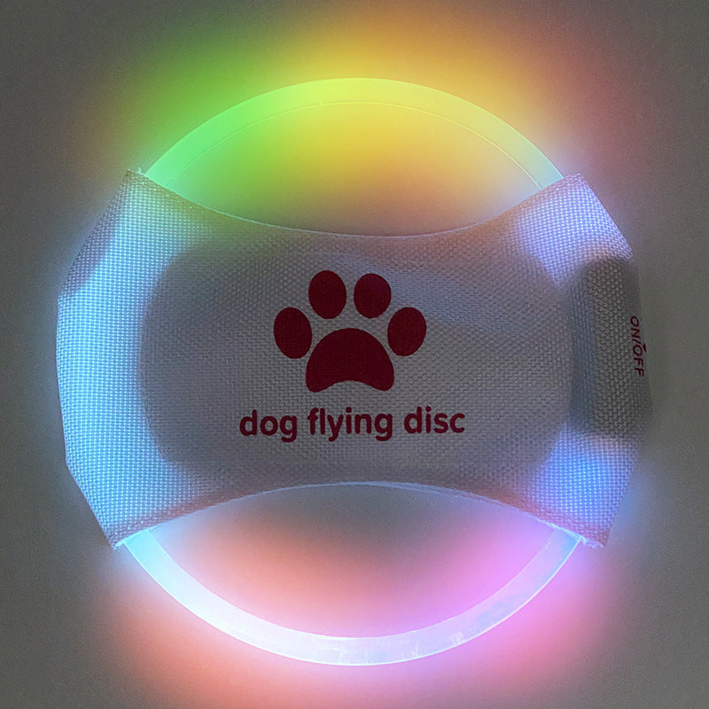 Dog flying discs light glowing LED luminous training interactive toy/game for pets