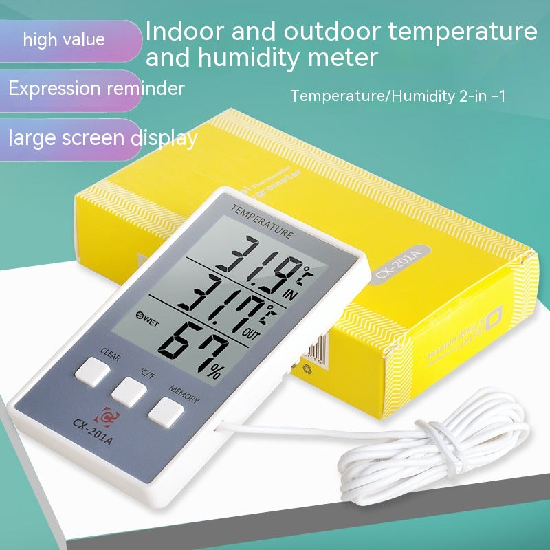 Cx-201a Mini Fish Bowl Electronic Humidity Thermometer With Probe