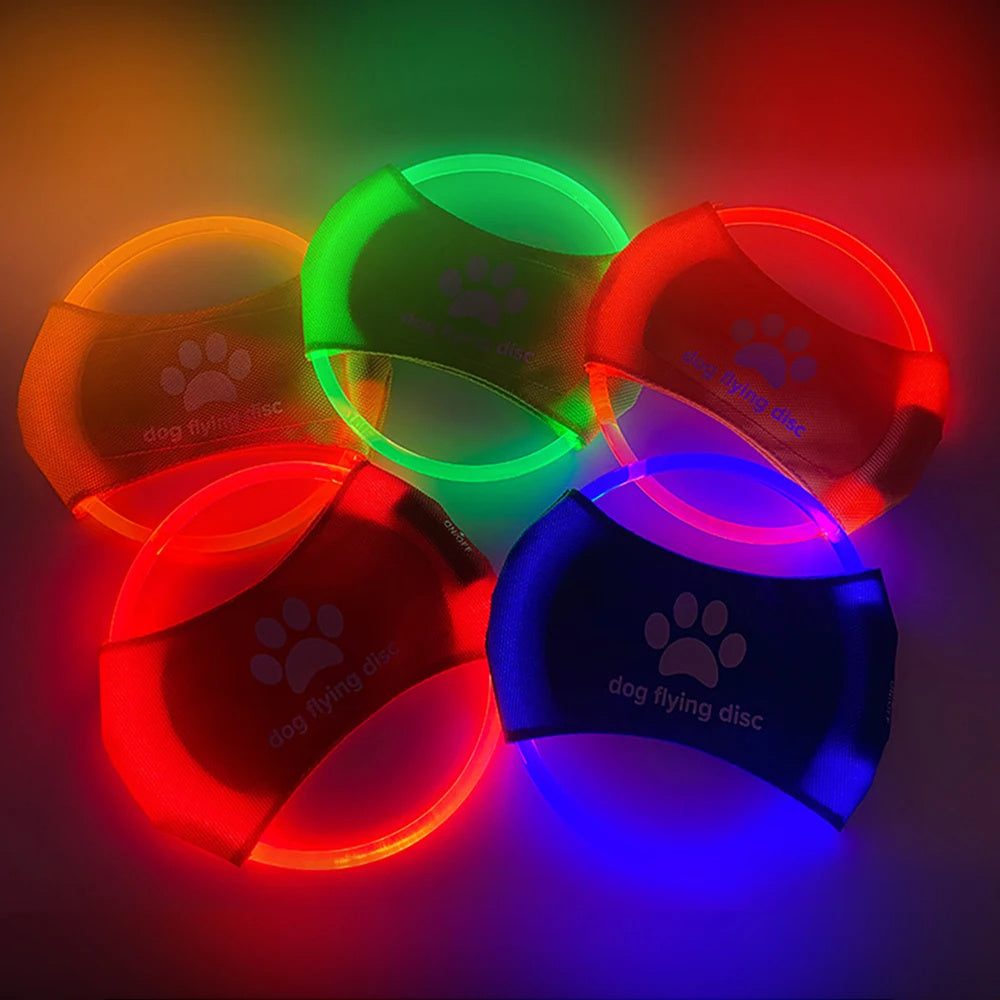 Dog flying discs light glowing LED luminous training interactive toy/game for pets