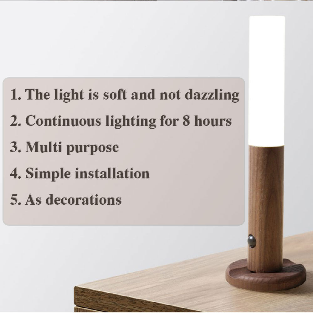 Auto LED Magnetic Wood Motion Sensor Night Light