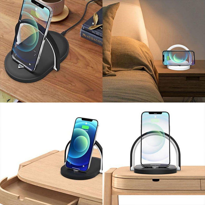 Foldable Night Light With Wireless Charging Station 15W Fast Charging