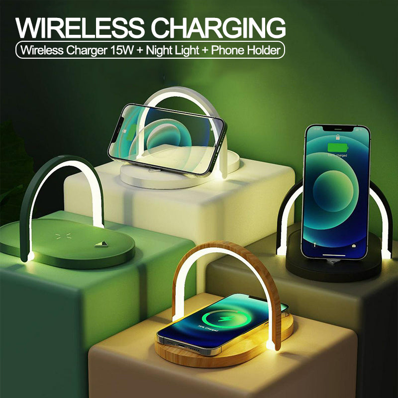 Foldable Night Light With Wireless Charging Station 15W Fast Charging