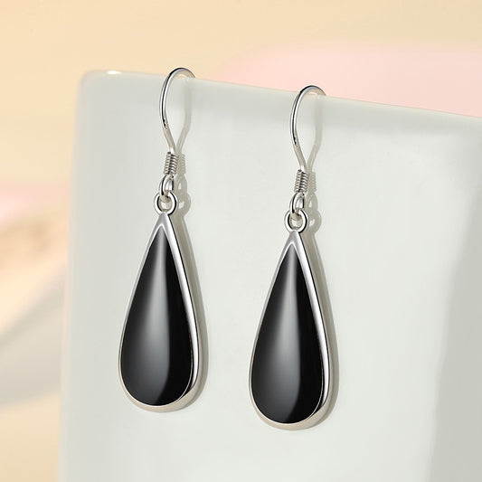 Women's Fashion Temperament Black Drip Tassel Earrings